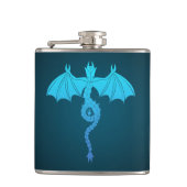 Blauer Schlangen-Drache Flachmann (Vorderseite)