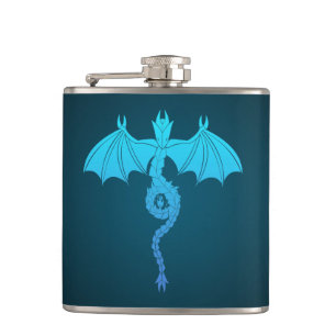 Blauer Schlangen-Drache Flachmann