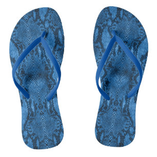 Blauer Schlangenhautdruck Badesandalen