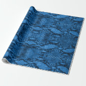 Blauer Schlangenhautdruck Geschenkpapier (Ungerollt)