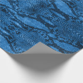 Blauer Schlangenhautdruck Geschenkpapier (Ecke)