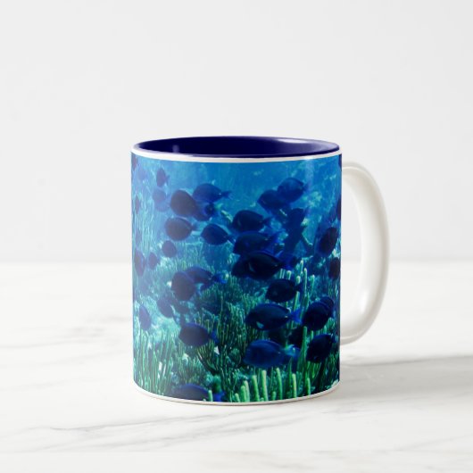 Blauer Schleier Zweifarbige Tasse (VorderseiteRechts)