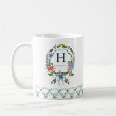 Blauer Schleifen Küsten-Weihnachten Nautisches Mon Kaffeetasse (Links)