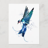 Blauer Schlucken Postkarte (Vorderseite)