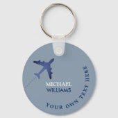 blauer Schlüsselanhänger mit Namen (Vorderseite)