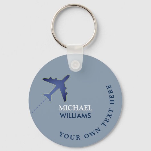 blauer Schlüsselanhänger mit Namen (Vorderseite)
