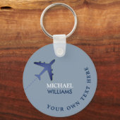 blauer Schlüsselanhänger mit Namen (Vorderseite)