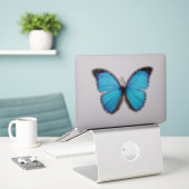 Blauer Schmetterling 1 Aufkleber (Laptop auf Schreibtisch)