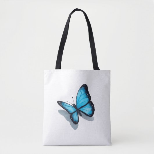 Blauer Schmetterling, 3D Blick, Tasche (Vorderseite)