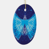 Blauer Schmetterling abstrakt Keramikornament (Rechts)
