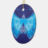 Blauer Schmetterling abstrakt Keramikornament (Links)