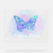 Blauer Schmetterling Acrylschild (Vorderseite)
