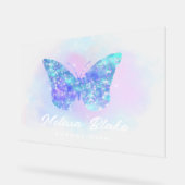 Blauer Schmetterling Acrylschild (Winkel)