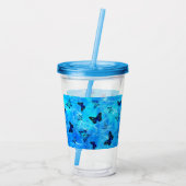 Blauer Schmetterling Acryltrinkbecher (Rückseite)