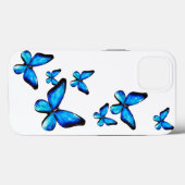Blauer Schmetterling Aquarell Case-Mate iPhone Hülle (Rückseite (Horizontal))