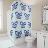 Blauer Schmetterling Art Duschvorhang (Beispiel)
