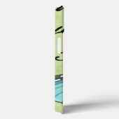 Blauer Schmetterling auf Aquamariner Postkarte Case-Mate iPhone Hülle (Rückseite / Rechts)