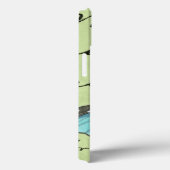 Blauer Schmetterling auf Aquamariner Postkarte Case-Mate iPhone Hülle (Rückseite / Rechts)