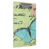 Blauer Schmetterling auf Aquamariner Postkarte Klemmbrett (Rechts)