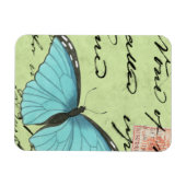 Blauer Schmetterling auf Aquamariner Postkarte Magnet (Horizontal)