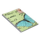 Blauer Schmetterling auf Aquamariner Postkarte Notizblock (Rechte Seite)