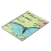 Blauer Schmetterling auf Aquamariner Postkarte Notizblock (Linke Seite)