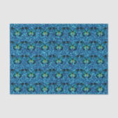 Blauer Schmetterling auf blauem Glitzer - Gewebepa Seidenpapier (Vorderseite)