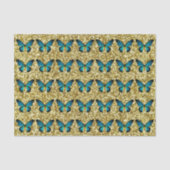Blauer Schmetterling auf dem Glitzer Seidenpapier (Vorderseite)