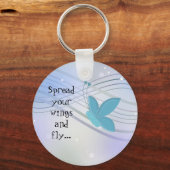 Blauer Schmetterling auf den Wirbel von Lissabon Schlüsselanhänger (Vorderseite)