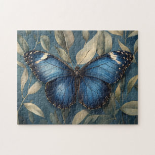 Blauer Schmetterling auf Foliage Puzzle