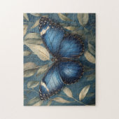 Blauer Schmetterling auf Foliage Puzzle (Vertikal)
