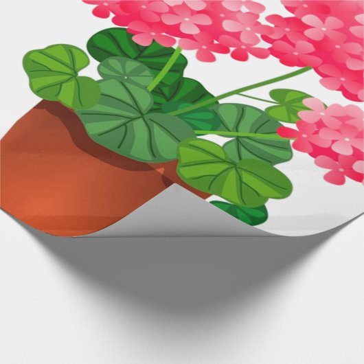 Blauer Schmetterling auf rosa Blume - Packpapier (Ecke)