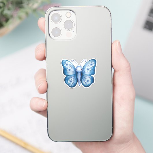 Blauer Schmetterling Aufkleber (Telefon)