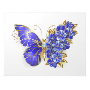 Blauer Schmetterling aus Saphir Notizblock