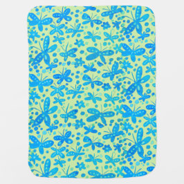 Blauer Schmetterling Babydecke