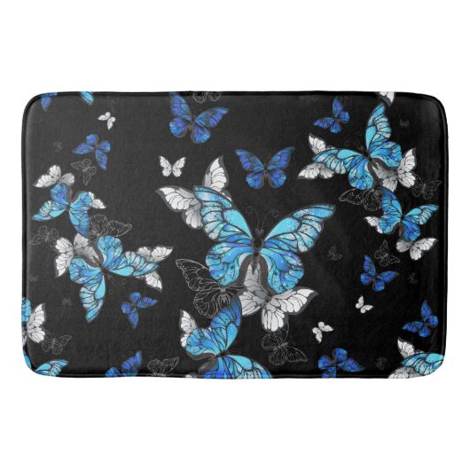 Blauer Schmetterling Badematte (Vorderseite)