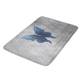 Blauer Schmetterling Badematte (Schrägansicht)