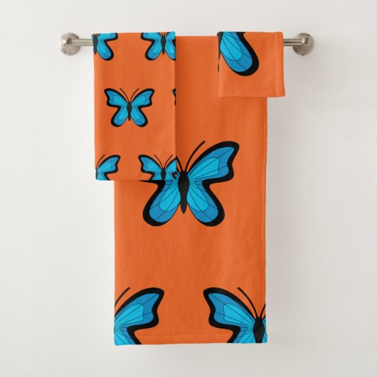 Blauer Schmetterling Badhandtuch Set (Insitu)