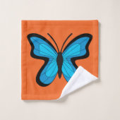 Blauer Schmetterling Badhandtuch Set (Waschlappen)