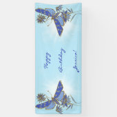 Blauer Schmetterling Banner (Vertikal)