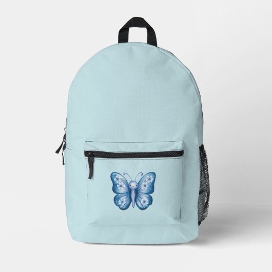 Blauer Schmetterling Bedruckter Rucksack (Vorderseite)