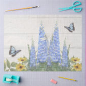 Blauer Schmetterling Blume Blumenblumen Deko Seidenpapier (Basteln)