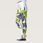 Blauer Schmetterling Blume Leggings (Links)