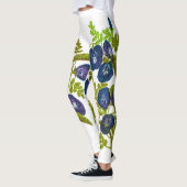 Blauer Schmetterling Blume Leggings (Links)
