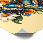 Blauer-Schmetterling-Botanikposter als digitaler D Poster (Ecke)