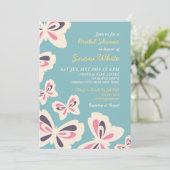 Blauer Schmetterling Brautparty Einladung Hochzeit (Stehend Vorderseite)