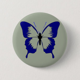Blauer Schmetterling Button