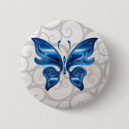 Blauer Schmetterling Button (Vorderseite)
