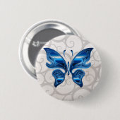 Blauer Schmetterling Button (Vorne & Hinten)