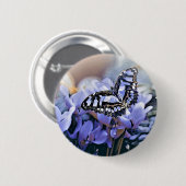 Blauer Schmetterling Button (Vorne & Hinten)